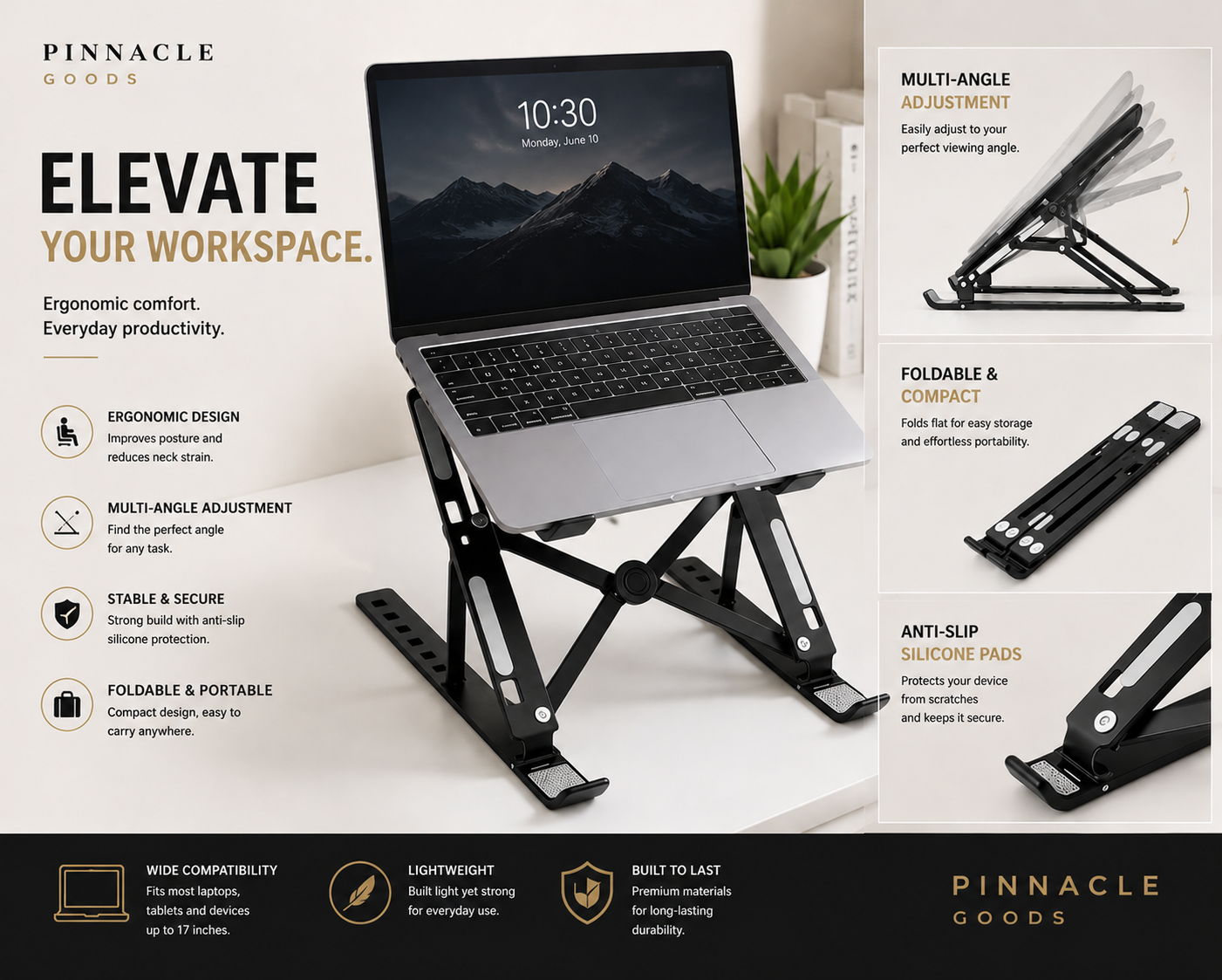Pinnacle Elevate™ Foldable Laptop Stand